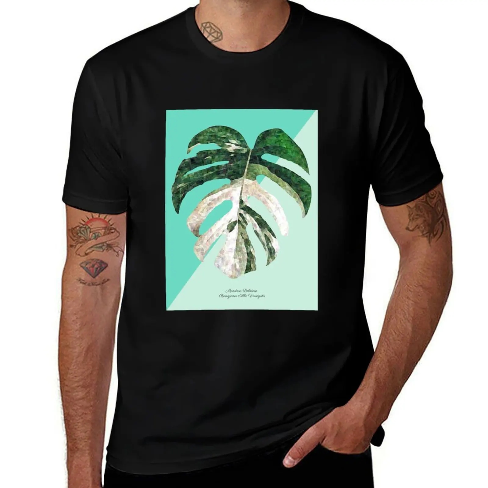 

Monstera Deliciosa Albo Variegata Aquamarine T-Shirt t shirt personalised man t shirts for men casual T-Shirt