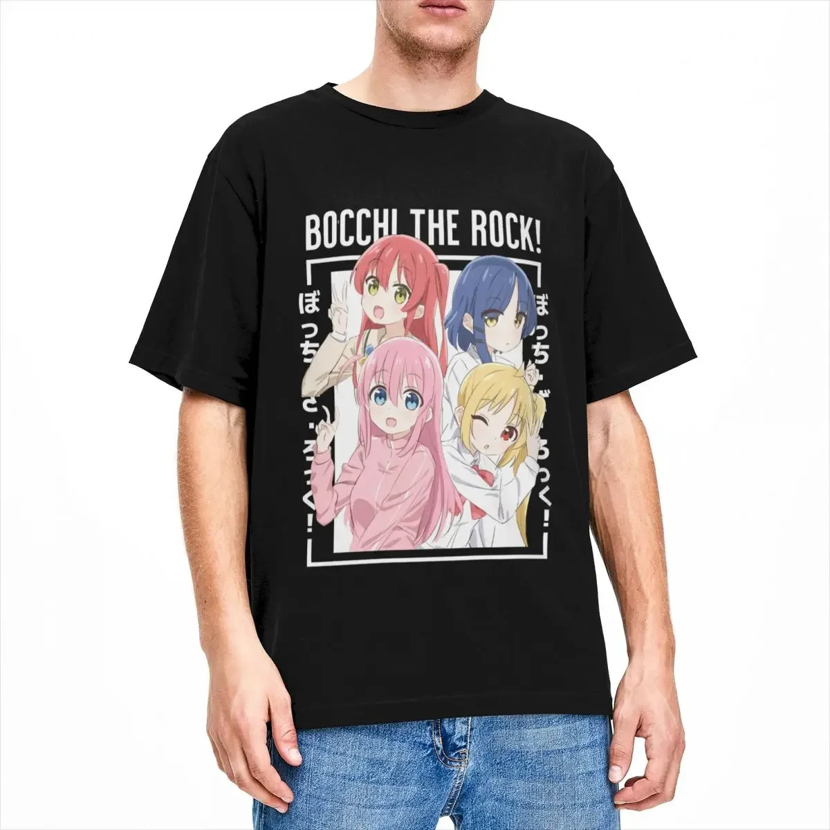 Men T Shirt B-Bocchi The Rock T-Shirts Fashion Classic Anime Summer Tee Shirt Streetwear Casual Cotton Tops Birthday Present