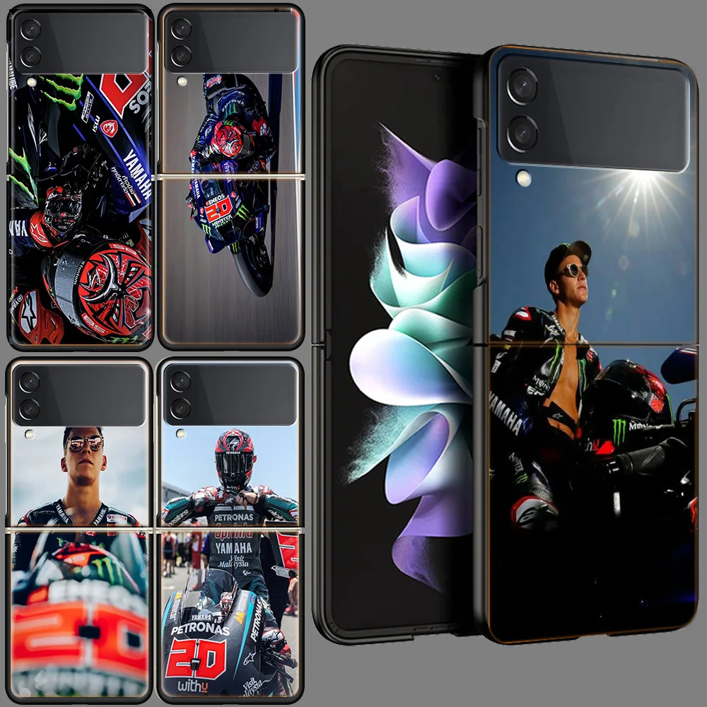 Capa preta rígida para PC, Fabio Quartararo Moto NO.20, Funda para Samsung Galaxy Z Flip 5 3 4 5G Flip4 Flip3 Flip5