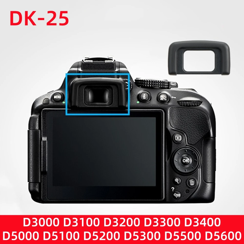 Soft Rubber DK-25 Camera Eyecup Viewfinder Protector for Nikon D3100 D3200 D3300 D3400 D5100 D5200 D5300 D5500 D5600 Accessories