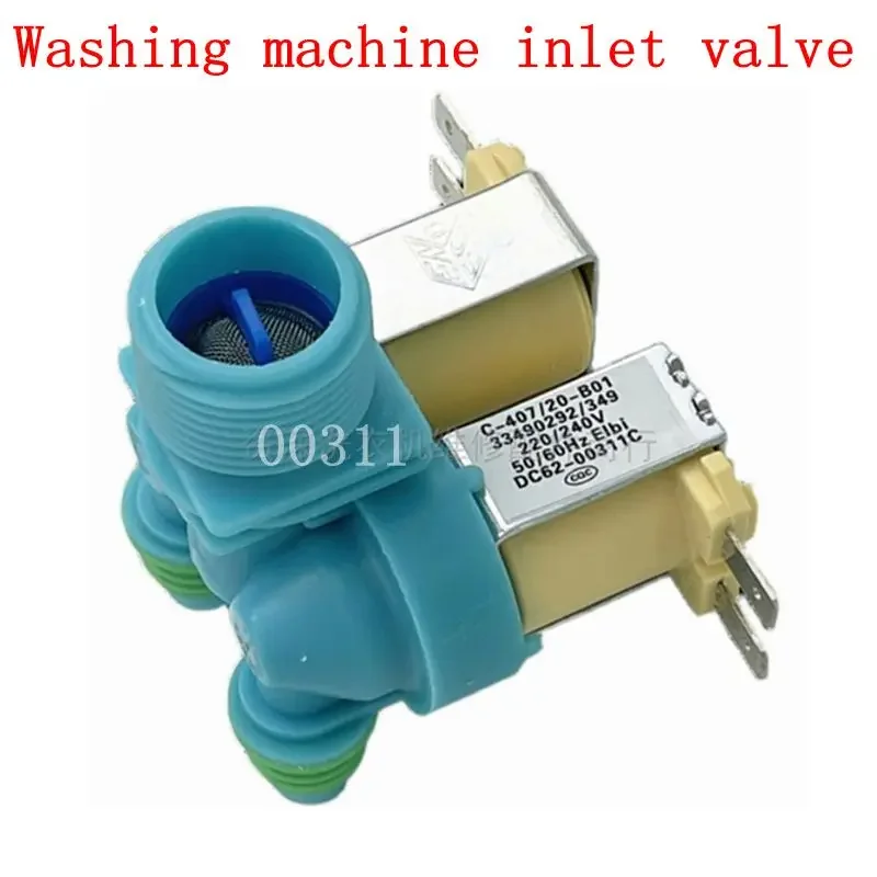 2pcs Fully automatic Samsung washing machine inlet valve DC62-00311C  double head solenoid valve parts