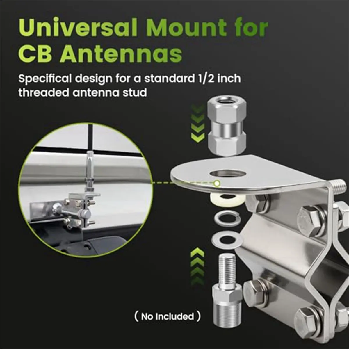 A78I Walkie-Talkie Vehicle Antenna Base, Tube Clamp, Edge Clip Antenna Luggage Rack, Stainless Steel Tube Clamp