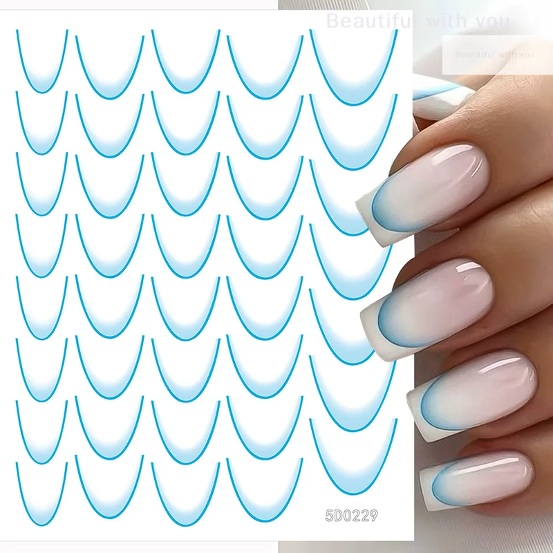 Farbverlauf Linie Design Französisch Nail art Aufkleber Selbstklebende Ail Tipps Führungen Für Diy Dekoration Schablone Werkzeuge