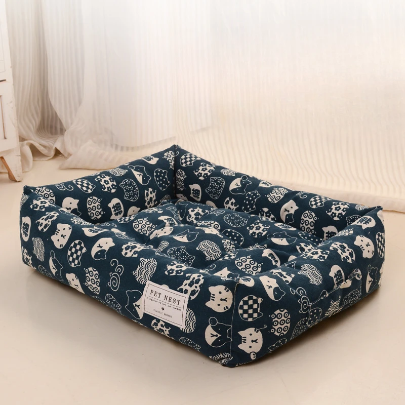 Creative Printed Square Dog Nest Pet Nest Four Seasons Universal Removable Washable Summer Pet Cat Nest Dog Nest