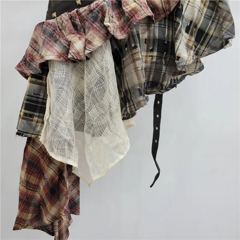 تنورة نسائية غير منتظمة منقوشة بتصميم كلاسيكي من SZJTTC، تنورة ضالة بتصميم متخصص