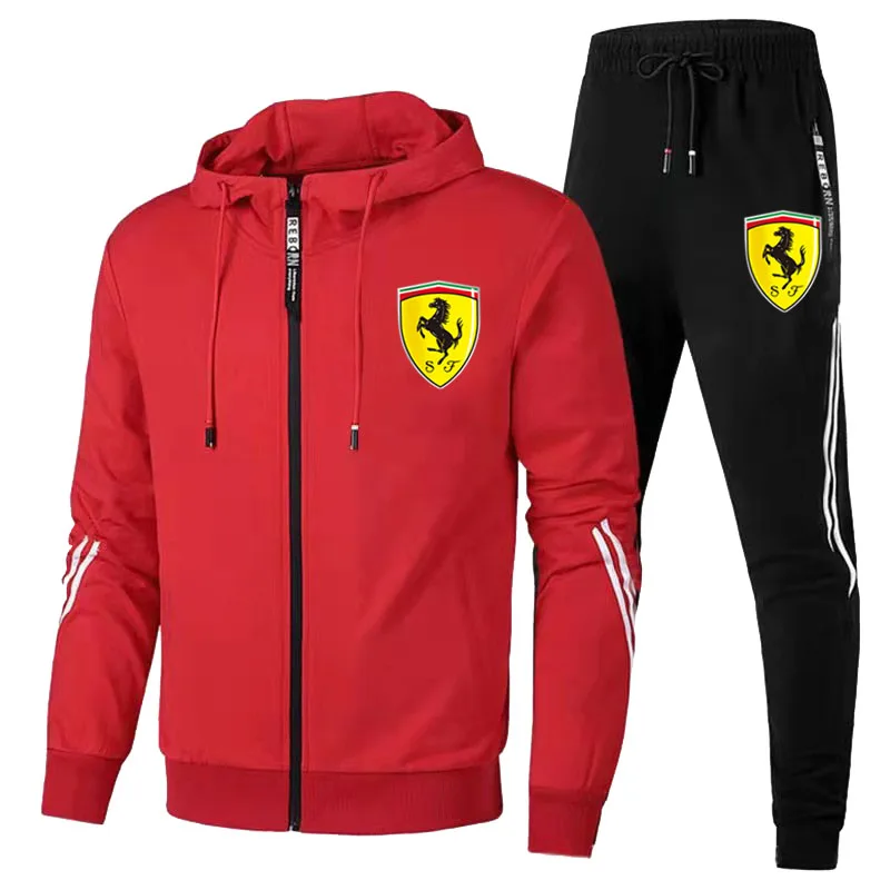 

New Men's fashion Men's zipper jacket Hoodie Running tracksuit Men's sports hoodie Winter men's two-piece tracksuit Street