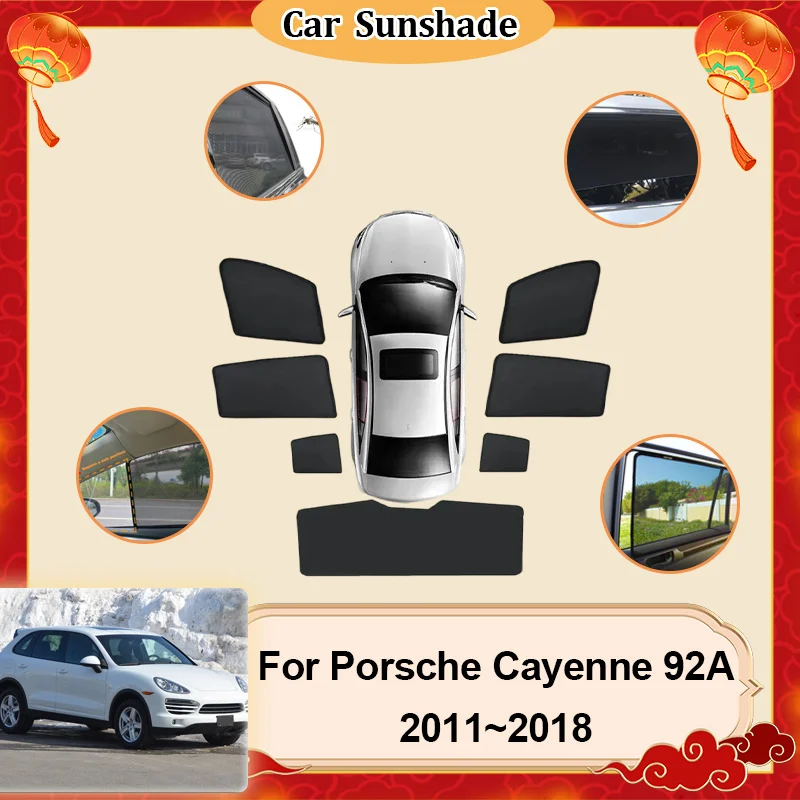 

For Porsche Cayenne 92A E2 2011-2018 Car Window Sunshade Mesh Sunshade Shield Windshield Curtain Shading Shade Car Accessories