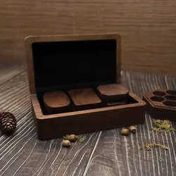 Jewelry Storage Box Black Walnut Organizer Tray Velvet-Lined Case Durable Jewelry Box for Entryway or Dresser Storage