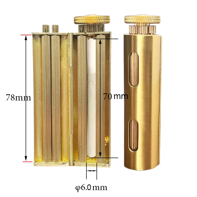 

φ6.0mm Slim Solid Brass Cigarette Rolling Machine Smoke Hand Manual Tobacco Roller Maker 70mm 78mm Rollie Paper