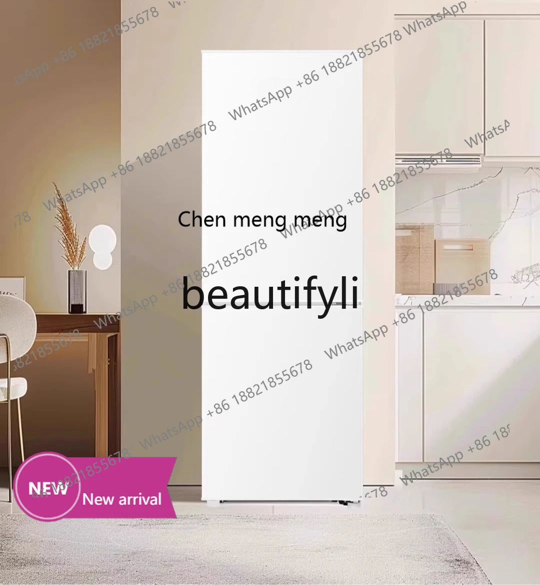 

x Refrigerator, three doors and two doors, small apartment household refrigerator, dormitory rental, white frozen and refrigera