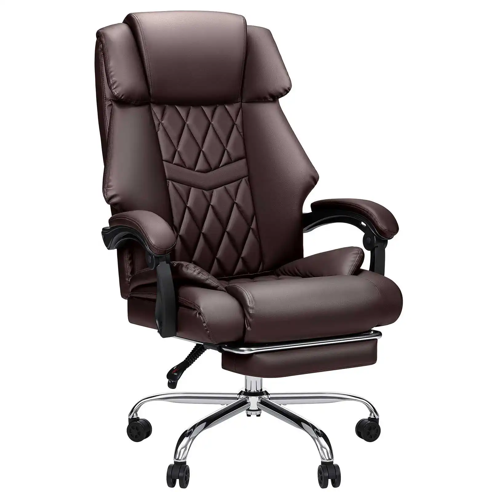 Executive Office Chair Recline Plus Size High Back Wide Seat Leather Comfort Footrest Big and Tall People