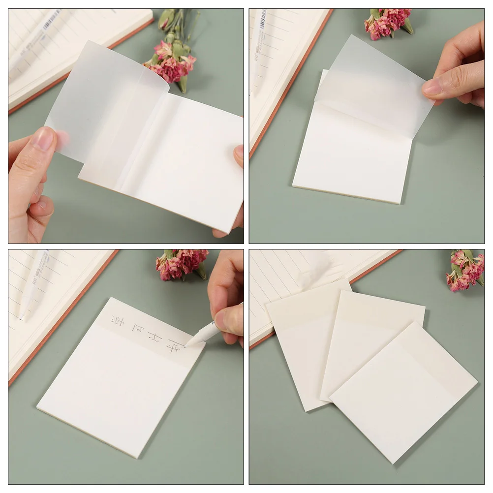 Sticky Memo Tearable Simple Note Pads Office School Stationery Self-Adhesive Portable Compact Convenient Reminder Pads For