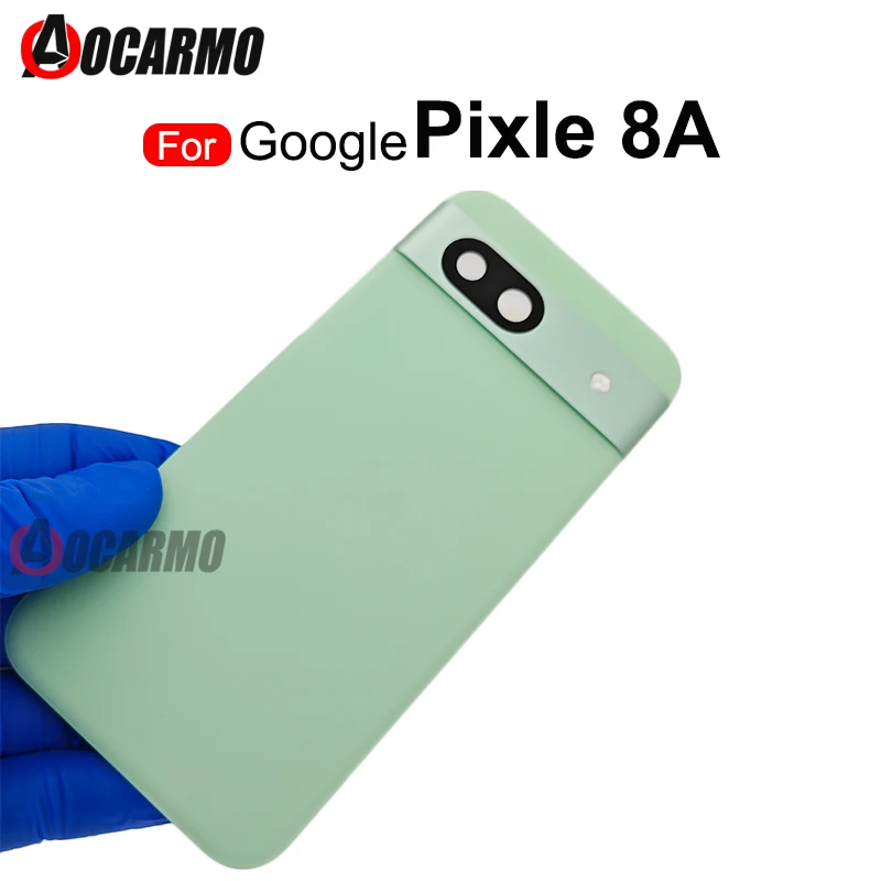 

For Google Pixel 8A Back Cover With Camera Lens Frame Panel Bezel Rear Door Housing Bezel Replacement Repair Parts