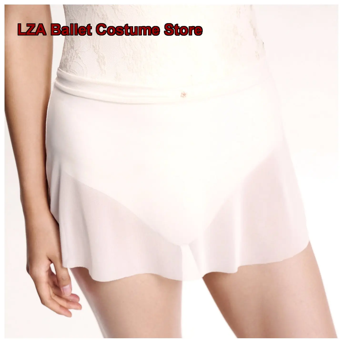 Pas Defini Small V-Ruffle Shell Skirt Yoga Handmade Beaded Bow-Free Mesh Skirt Tutu