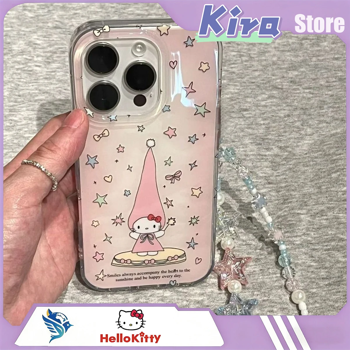 

HELLO KITTY Pink Hat Kitty Anti-Drop Protection With Chain Case For Iphone 17 16 14 13 12 11 15 Pro Max Silicone Cover Kawaii