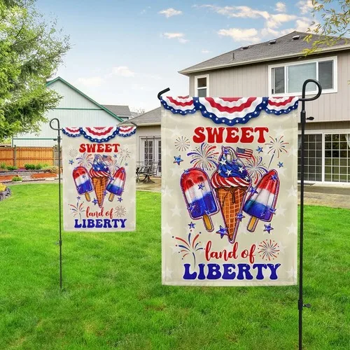 Patriotic Ice Cream 4th Of July Sweet Land of liberty Flag Graden Flag XXH LLP LLX uui