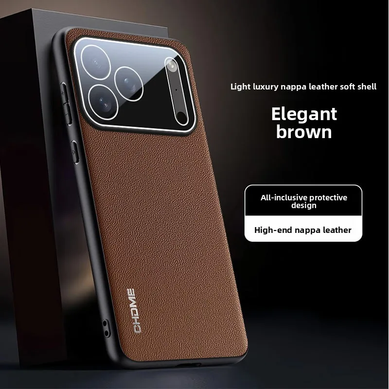 Luxuriöse Silikon-Leder-Handyhülle für iPhone 17 Air 16 15 Plus 14 13 11 Pro Max mit Kameraschutz Stoßfeste Rückabdeckung