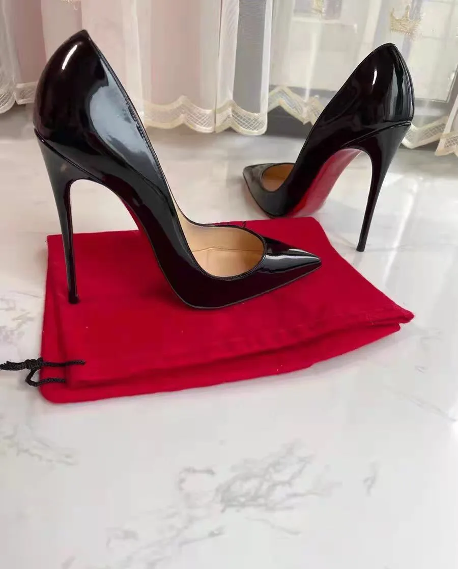 2025 New Black 12cm High Heels Classic Thin Heels Sexy Shallow Mouth Fashion Commuter Large Single Shoes 33-50 image 5