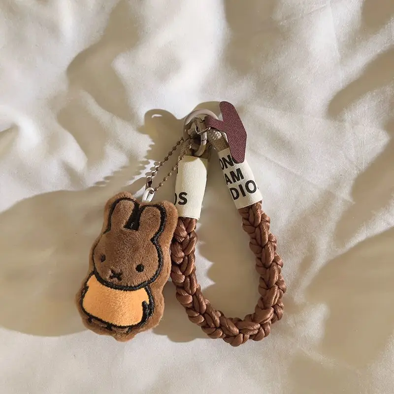 Nuova fibbia della cassa del telefono della bambola del coniglio Miffy Kawaii adatta per la chiave della fotocamera dello zaino Decorazione del pendente sveglio Giocattoli per bambini