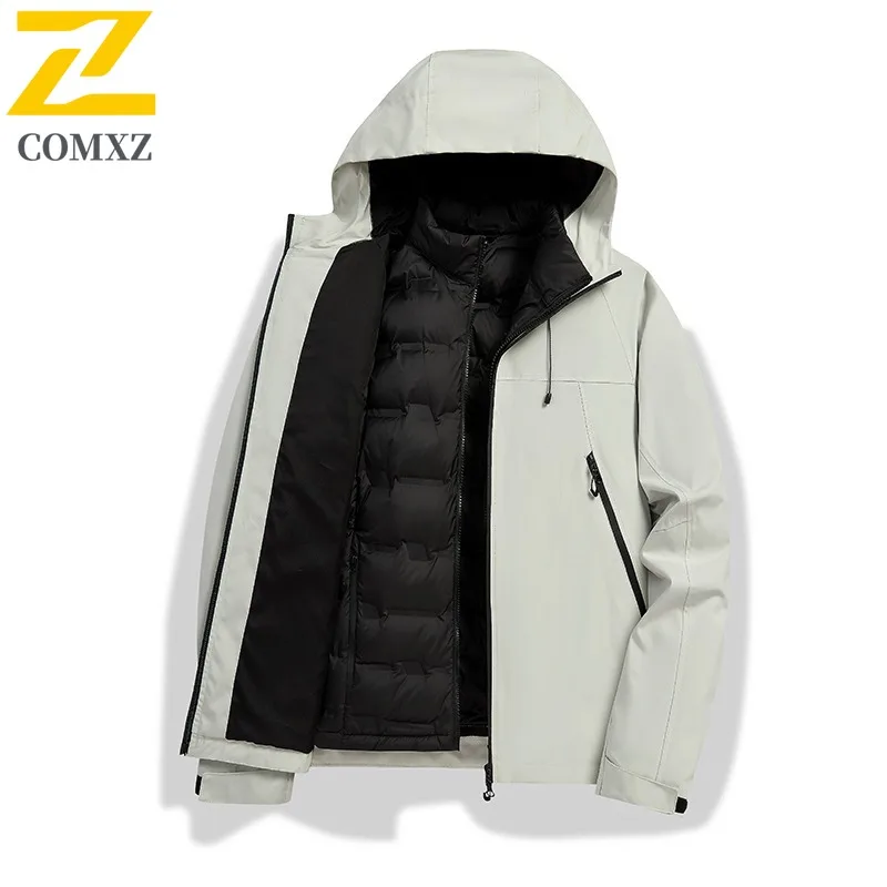 COMXZ Men Padded Jacket 2025 Warm Functional Waterproof Mountaineering Padding Coat Snowy Windproof High-Quality Winter Jackets