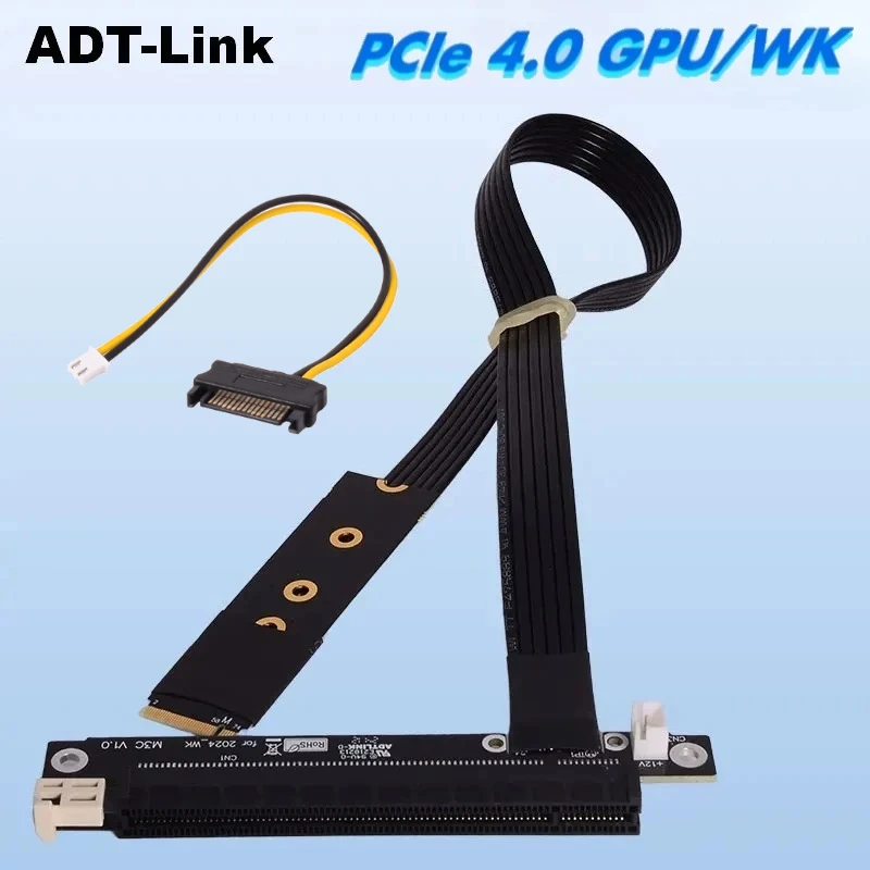 GPU/WK M.2 NVMe To PCIe 4.0 X16 Adapter Gen4 X1 Riser Adapter Jumper BTC Mining Cable GPU GTX RTX NVIDIA AMD Graphics Video Card