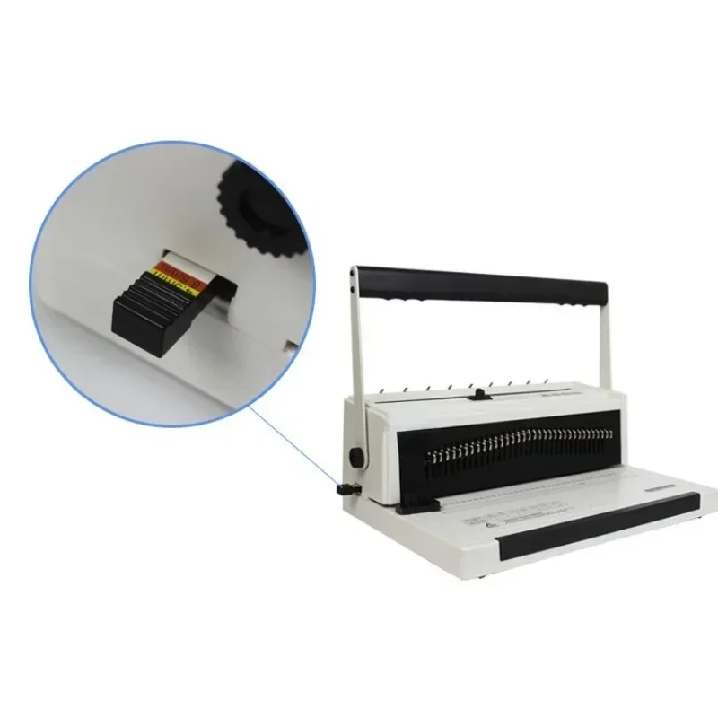 34 hole desktop calendar iron ring binding machine with full pull blade double line hanging calendar W20A