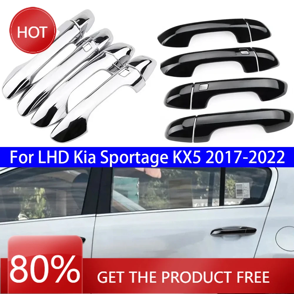 

Накладки на зеркала для LHD Kia Sportage KX5 2017-2022, автомобильный карбоновый стиль, черная внешняя дверная ручка, литая накладка, аксессуары для автомобиля
