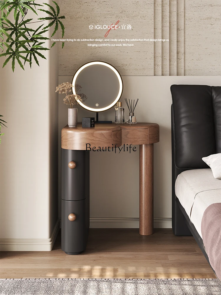 

Italian Minimalist Corner Dressing Table Storage Cabinet Integrated Bedroom Small Apartment Solid Wood