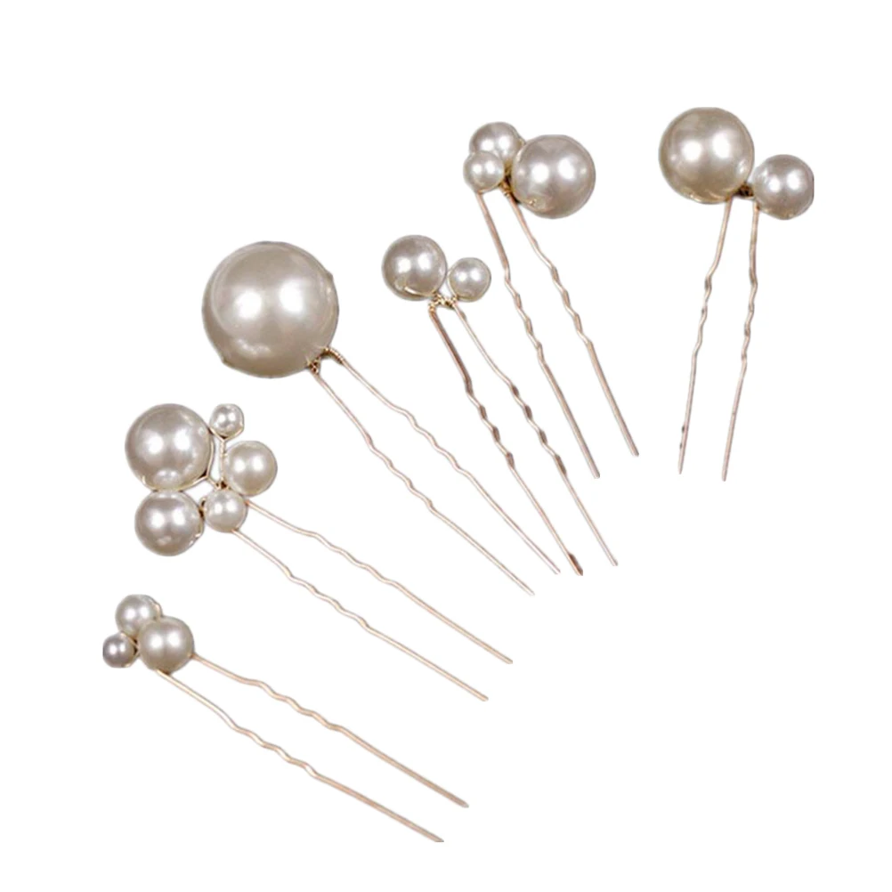 

Pearl Hairpin Women Clip Bobby Pins Rhinestone U Shaped Hairdress Elegant Fix Long Thick Hair Thin Hair Style Gift