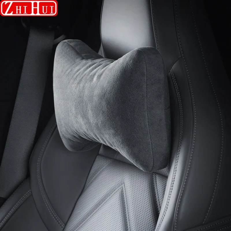 For Zeekr 001 2024 2021 2022 2023 Car Styling Suede Seat Headrest Pillow Neck Protection Lumbar Backrest Auto Accessories