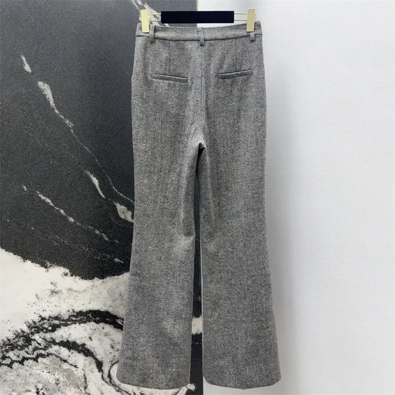 السراويل النسائية 2026 ربيع جديد عالية الخصر سليم صالح مستقيم الساق السراويل الصوف مزيج المرأة دعوى السراويل y2k متوهج السراويل السراويل #1