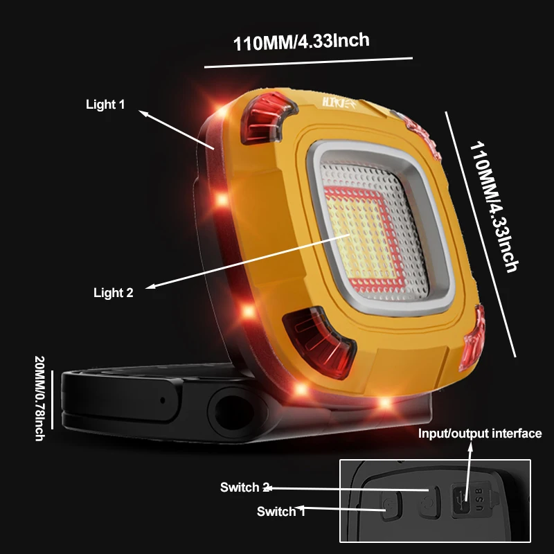 200W Portable LED Camping light Outdoor Searchlight Waterproof lighting USB Rechargeable Magnetic Emergency For Power Outages