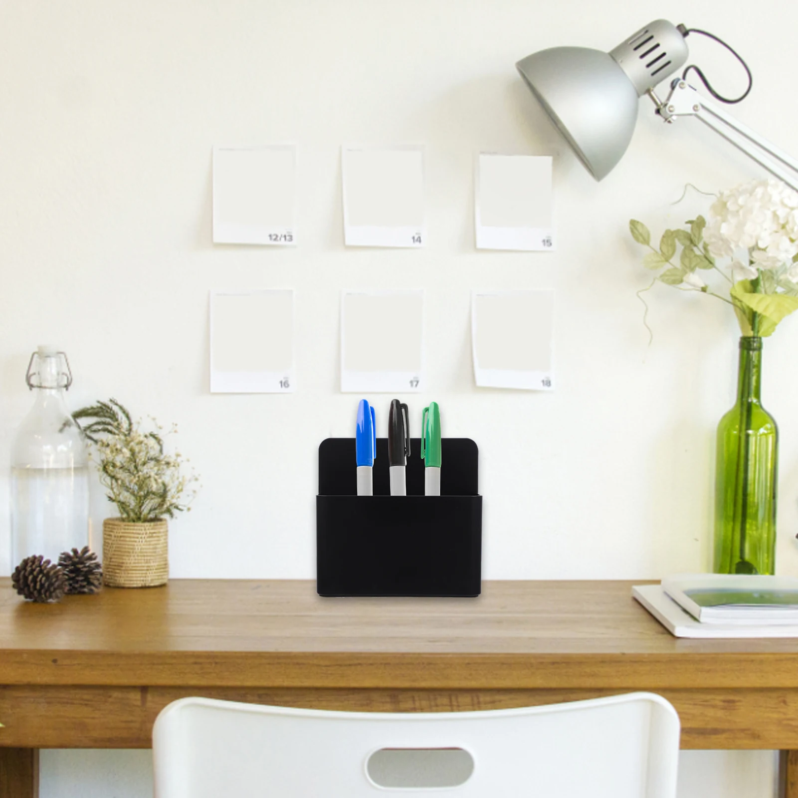 

Magnetic Pen Holder Pen Storage Case Whiteboard Marker Organizer Box Wall Mounted Office Supplies Stationery Holder For