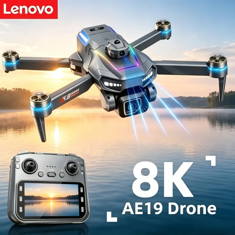 Lenovo AE19 Drone Brushless remote control,Quadcopter Kids Toy Gifts, 8K Professional 4K HD Dual Camera 360 Obstacle Avoidance.