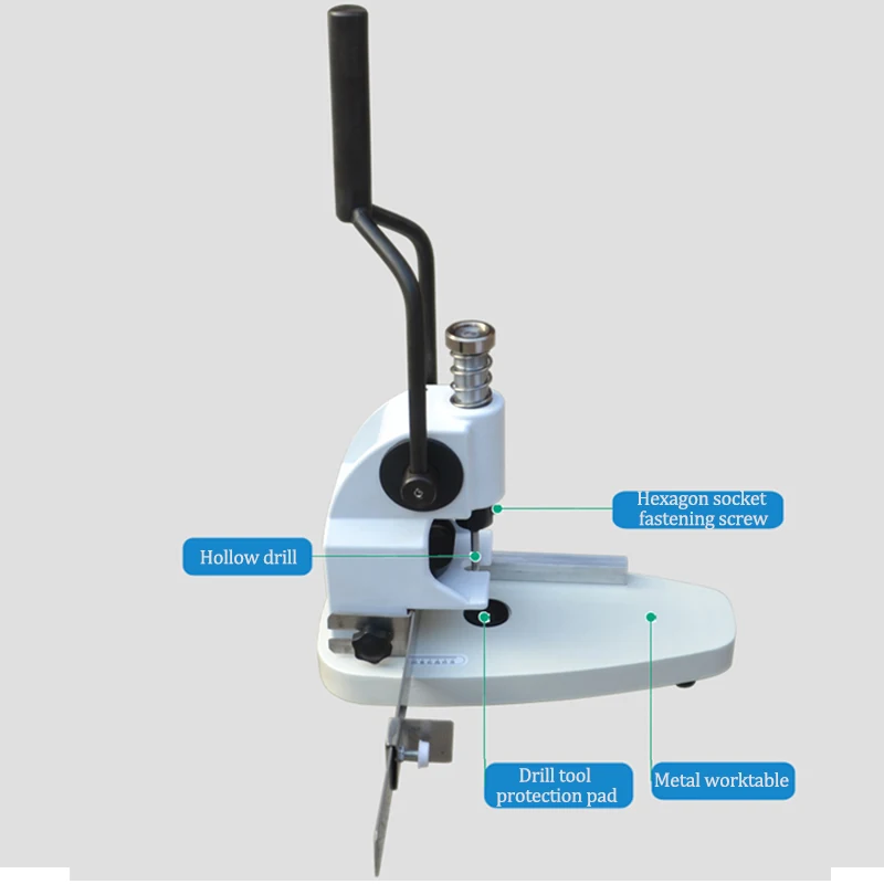 T-30 Heavy Duty Punch Machine Manual  Paper Book Album Binding Machine Business Card Round Punch Drill Bit Type Optional