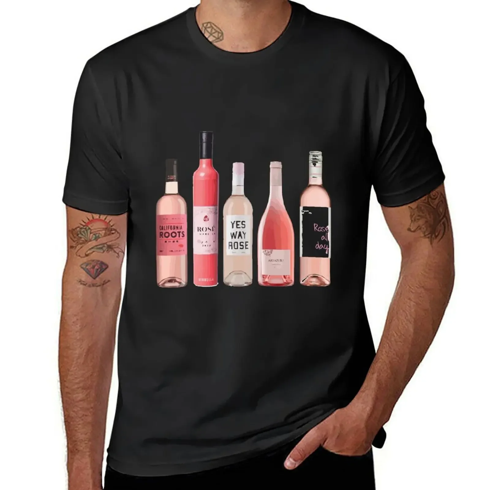 Rosé T-Shirt summer tops designer shirts plus size clothes Men's clothing