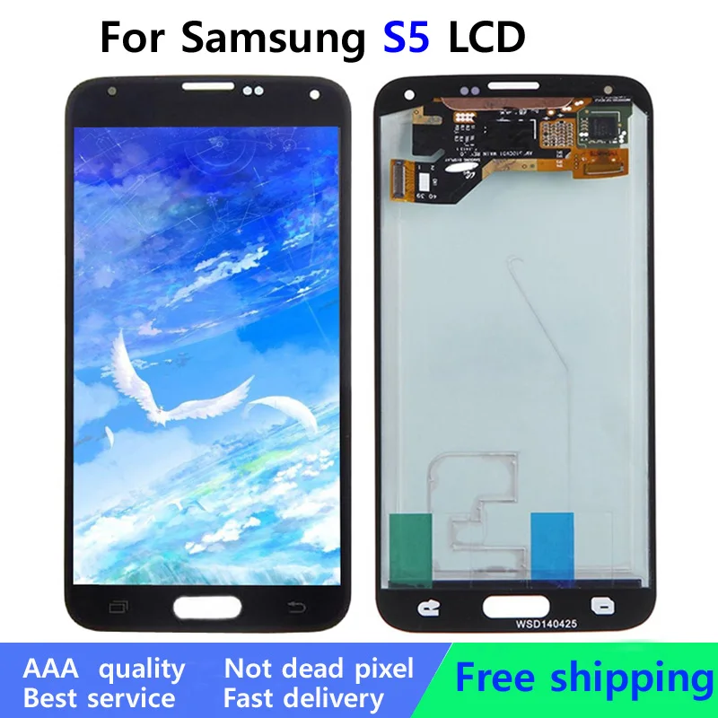 Getesteter LCD-Bildschirm für Samsung Galaxy S5 LCD G900 G900F LCD-Display Touchscreen Digitalis ierer Baugruppe Ersatzteile