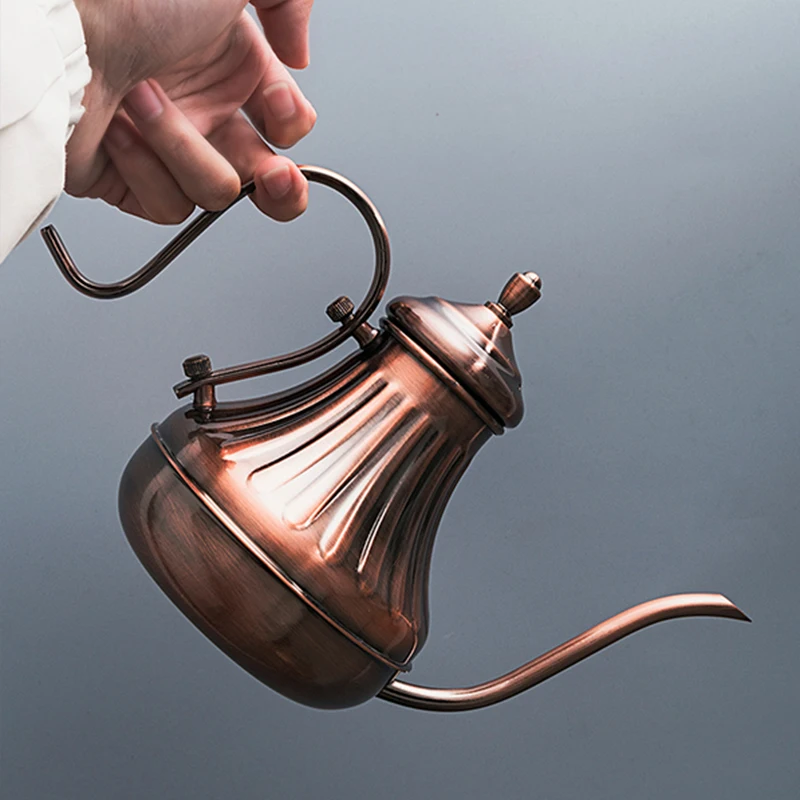 Food Grade Stainless Steel Coffee Kettle Tea Pot Retro Gooseneck Drip Kettle Spout Dripper Filter Home Coffee Pots 420ml 650ml