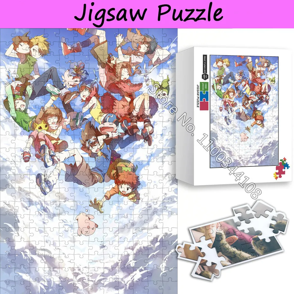 

Digital Monster Jigsaw Puzzle Japanese Anime Digimon Adventure 300/500/1000 Pieces Wooden Puzzles Children's Educational Toys