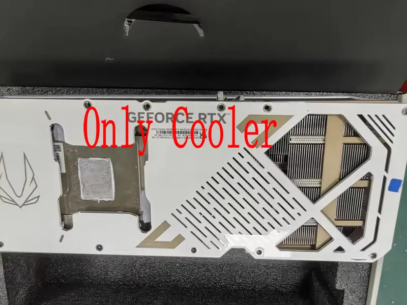 The white Radiator Cooler for ZOTAC GeForce RTX5090 AMP Video Card with BackPlate