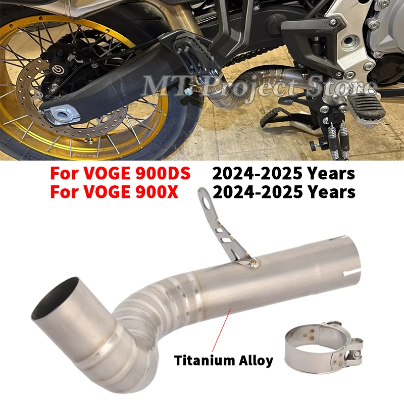 

Slip On Motorcycle Exhaust System Escape Titanium Alloy Middle Link Pipe For VOGE 900DS 900 DS DS900X DS900 X 2024 2025 Years