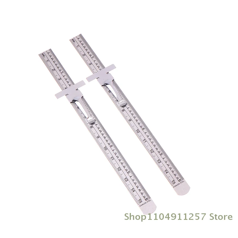 

1/2pcs 6 Inch Stainless Steel Precision Ruler Sliding Pocket Ruler With Inch 1/32" Mm/Metric Graduations High Precision