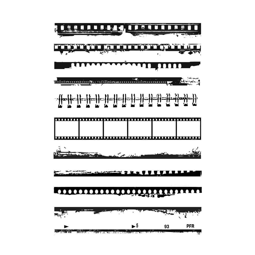 2023 New Film Strip Borders stamp Clear Stamp for Scrapbooking Transparent Silicone Rubber DIY Photo Album Decor