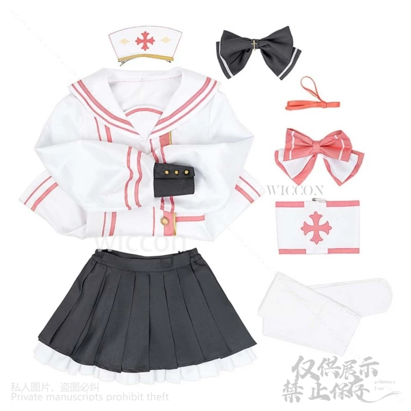 Anime gra niebieskie archiwum Cosplay Sumi Serina kostium pielęgniarki jednolita sukienka różowe peruki włosy seksowne Lolita kobiety impreza z okazji Halloween Cos