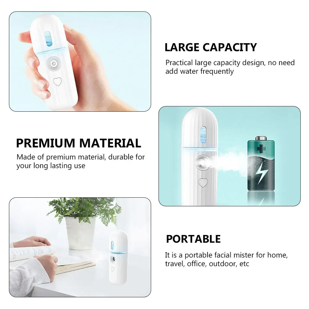 

2Pcs Compact Mist Sprayer for Portable Facial Humidifier Lightweight Hydrating Device Ideal for on-The-