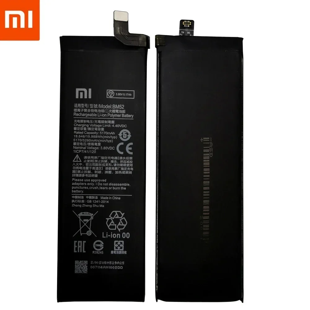 BM52แบตเตอรี่ของแท้ใหม่2024ปีสำหรับ Xiaomi Mi Note 10 lite/mi Note 10 pro/ CC9pro CC9 Pro แบตเตอรี่5260mAh จัดส่งรวดเร็ว