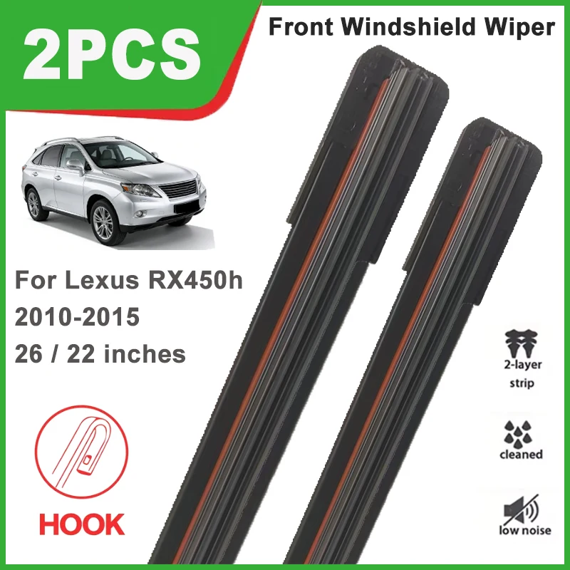 

2PCS Double Rubber Front Wiper Blades For Lexus RX450h 2010-2015 Windshield Windscreen Car Replacement Accessories
