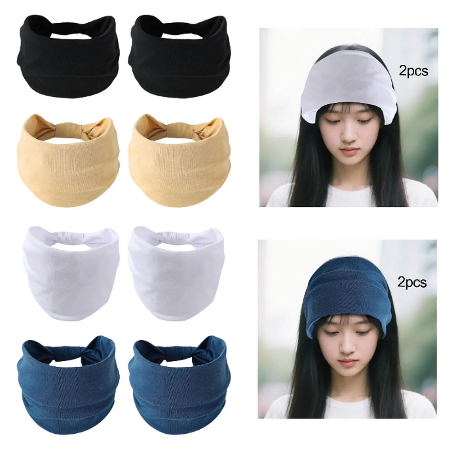 

2x Outdoor Headband Breathable Stretch Belt Elastic Hair Band Bandanas for Exercise Climbing Cross Training Basketball Softball