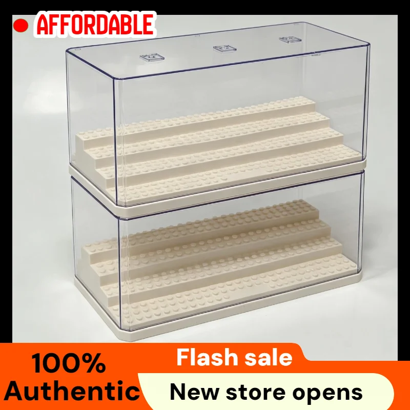 Stackable Acrylic Minifigure Display Case, High Transparency Mini Brick Figure Storage Box, Dustproof Desktop Toy Organizer