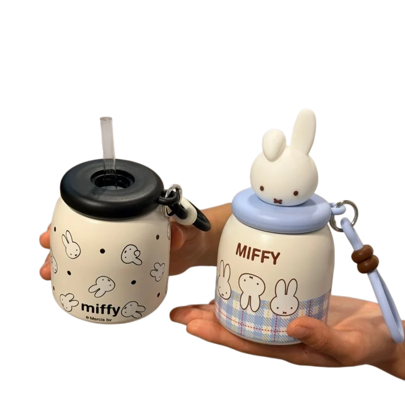 Cartoon Miffy Rabbit Unisex New Cute Creative Pattern Fashion Handheld Portable Small Stainless Steel Insulated Water Bottle